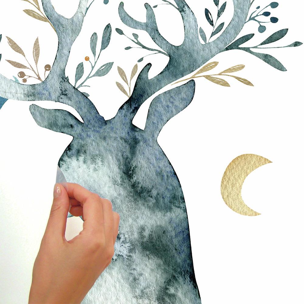 Watercolor Winter Deer Peel and Stick Giant Wall Decals Wall Decals RoomMates   