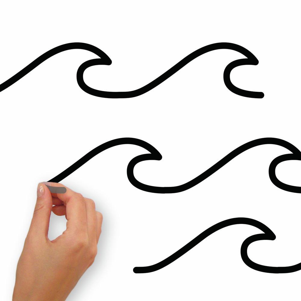 Simplistic Waves Peel and Stick Wall Decals Wall Decals RoomMates   