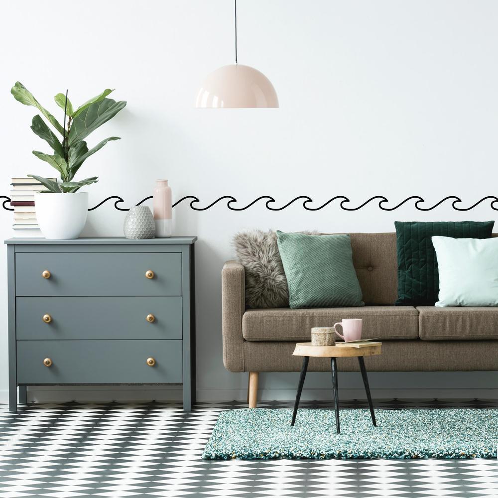 Simplistic Waves Peel and Stick Wall Decals Wall Decals RoomMates   