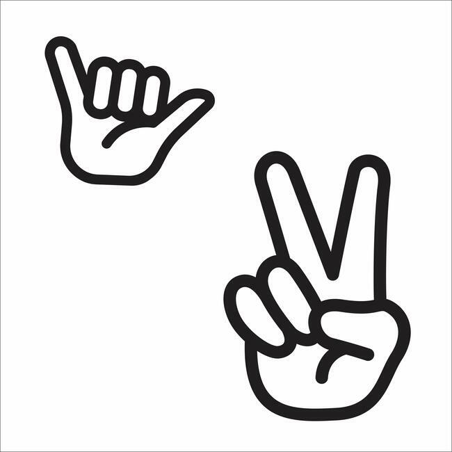 Peace Hand Dry Erase Peel and Stick Giant Wall Decals Wall Decals RoomMates   