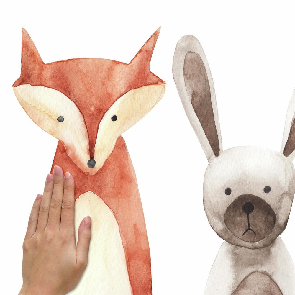 Watercolor Woodland Critters Peel and Stick Wall Decals Wall Decals RoomMates   