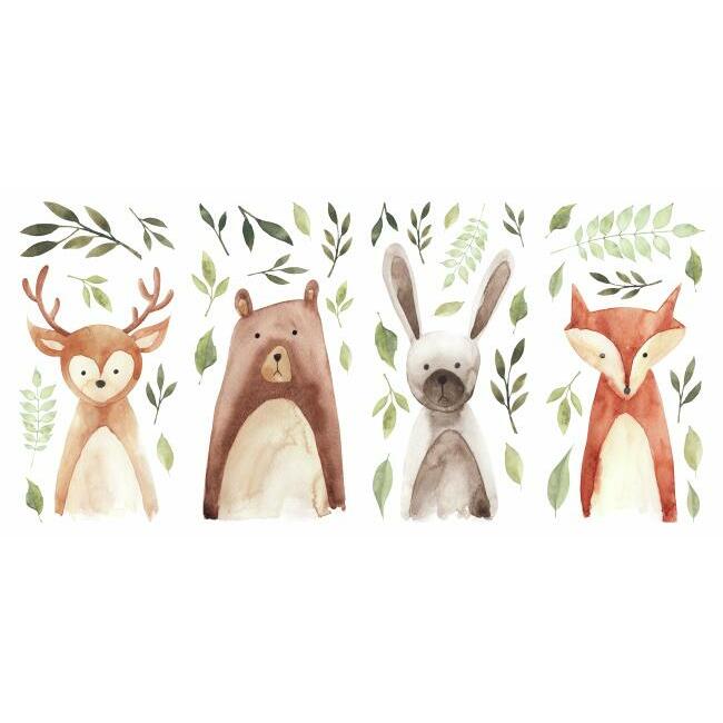 Watercolor Woodland Critters Peel and Stick Wall Decals Wall Decals RoomMates   