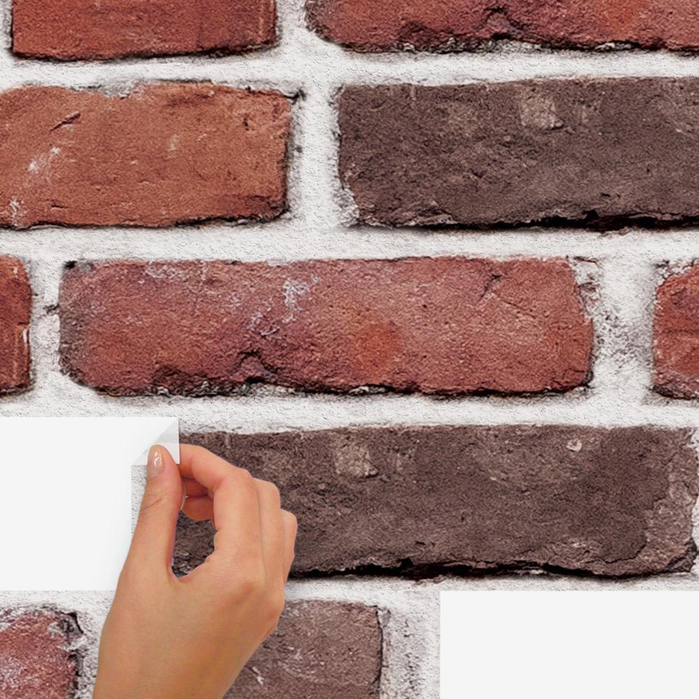 Red Brick Peel and Stick Giant Wall Decals Wall Decals RoomMates   