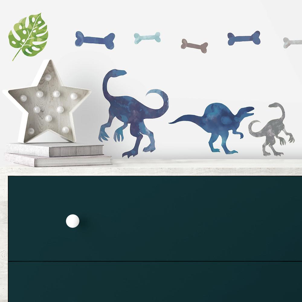Watercolor Dinosaur Peel and Stick Wall Decals Wall Decals RoomMates   