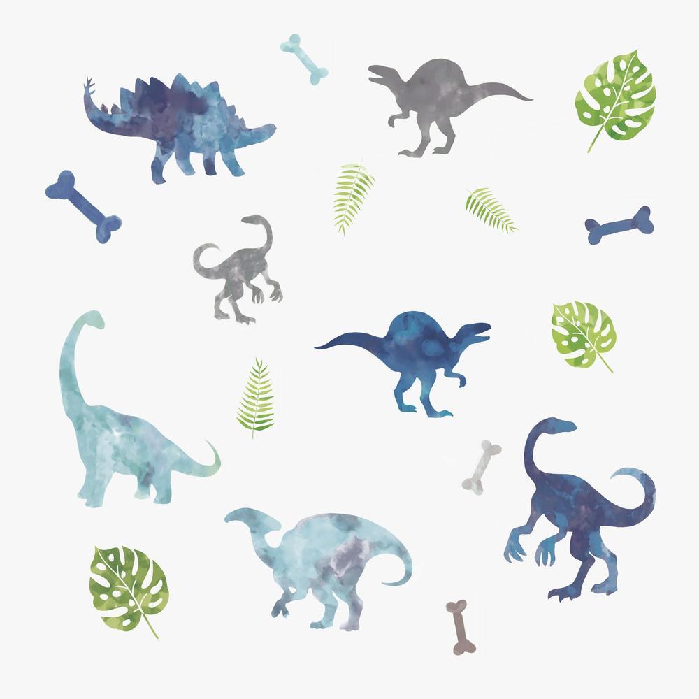 Watercolor Dinosaur Peel and Stick Wall Decals Wall Decals RoomMates   