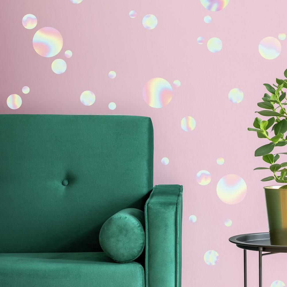 Holographic Circle Peel and Stick Wall Decals Wall Decals RoomMates   