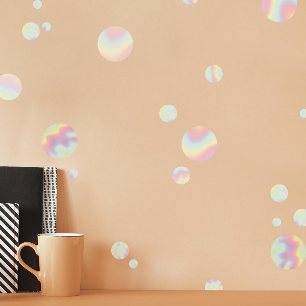 Holographic Circle Peel and Stick Wall Decals Wall Decals RoomMates   
