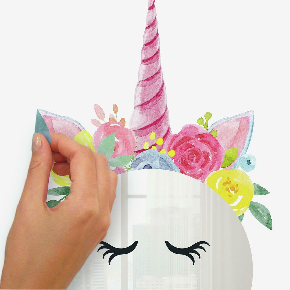 Floral Unicorn Mirror Wall Decals Mirrors RoomMates   