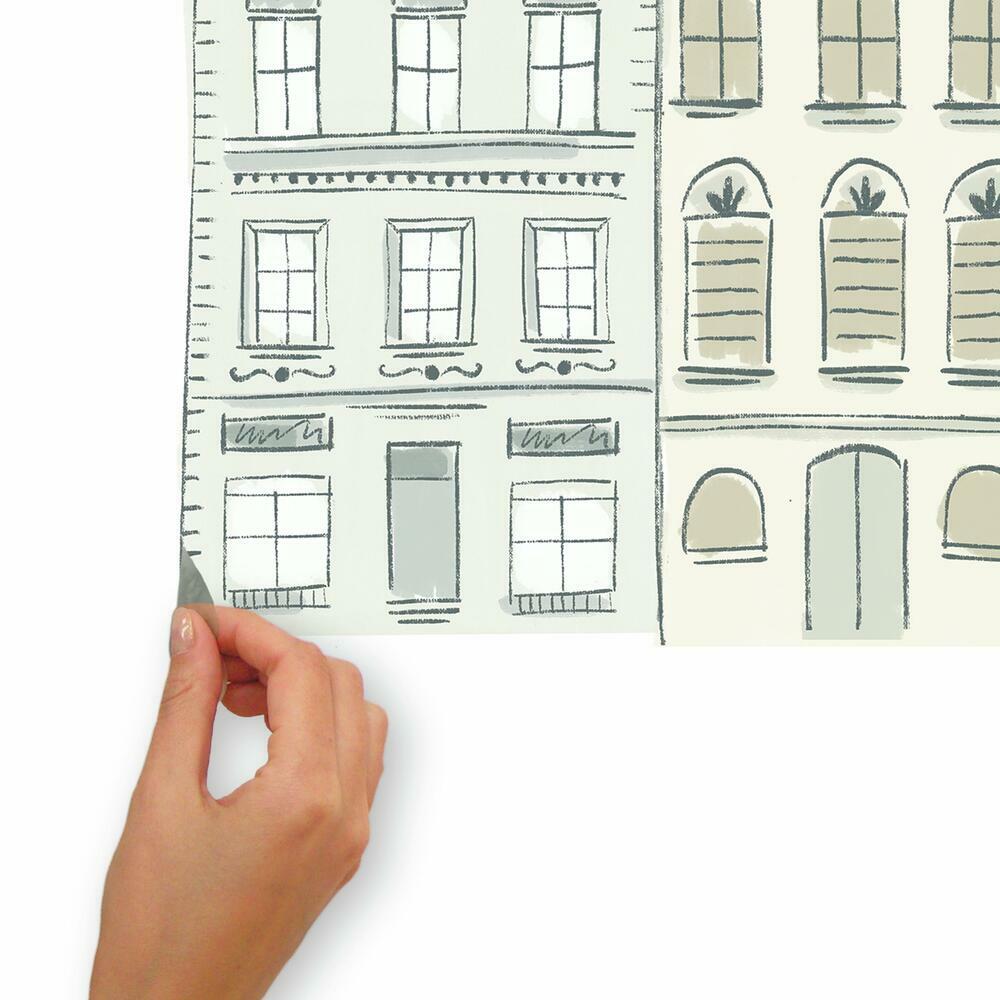 Illustrated Townhouses Peel and Stick Giant Wall Decals Wall Decals RoomMates   