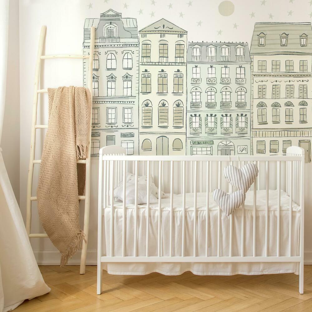 Illustrated Townhouses Peel and Stick Giant Wall Decals Wall Decals RoomMates   