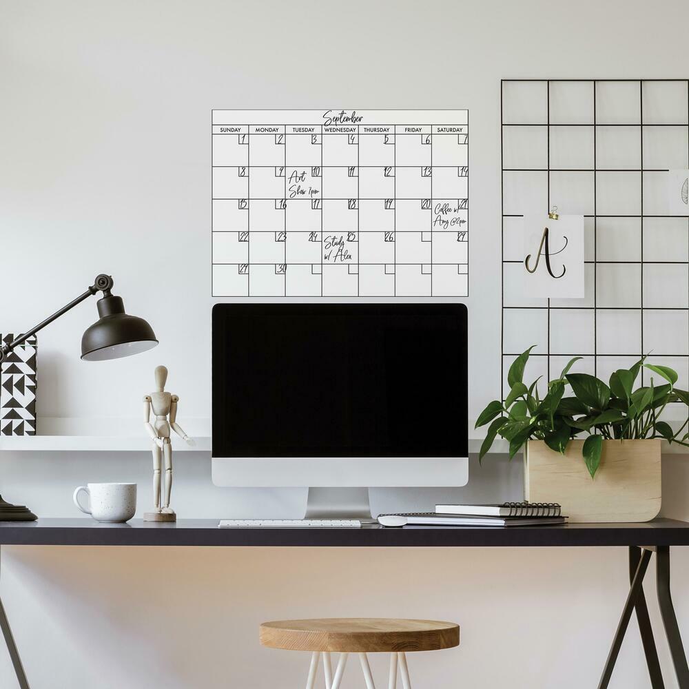 Basics Dry Erase Calendar Peel and Stick Giant Wall Decal Wall Decals RoomMates   