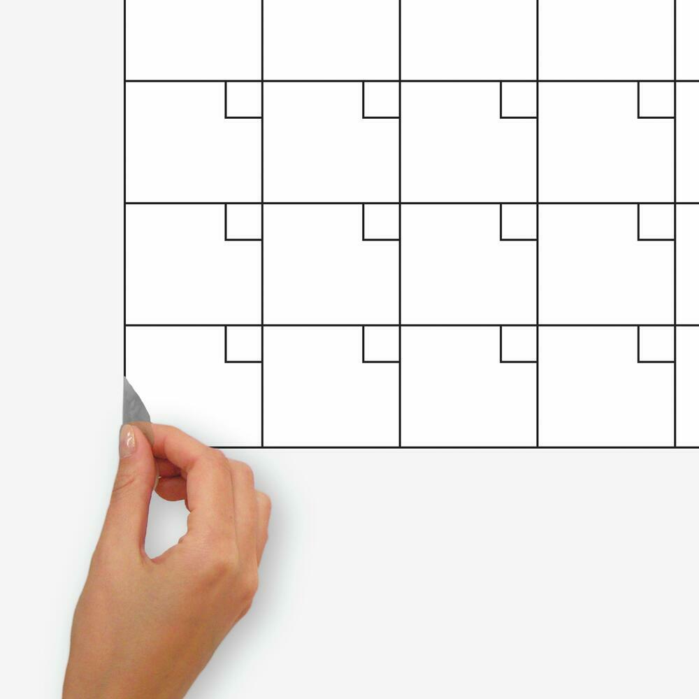 Basics Dry Erase Calendar Peel and Stick Giant Wall Decal Wall Decals RoomMates   