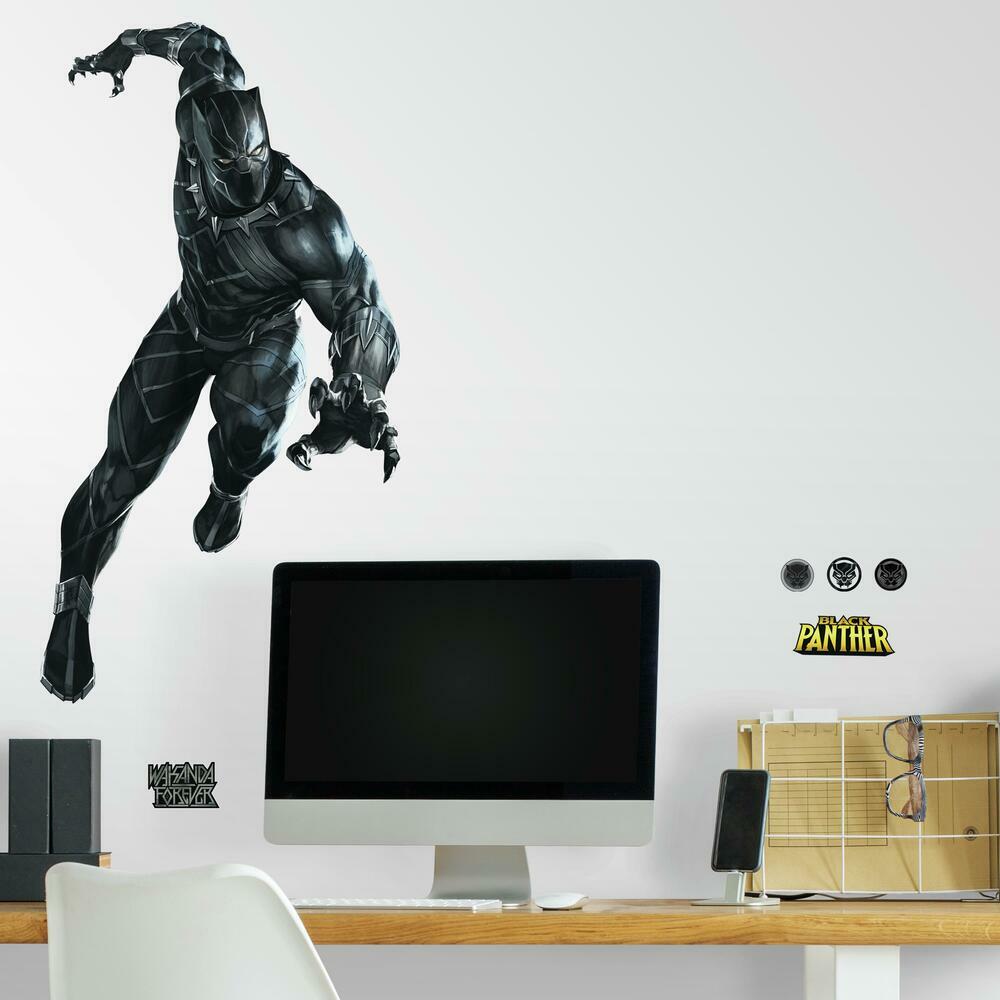 Black Panther Peel and Stick Giant Wall Decals Wall Decals RoomMates   