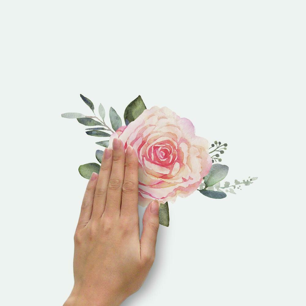 Pink Roses Peel and Stick Giant Wall Decals Wall Decals RoomMates   