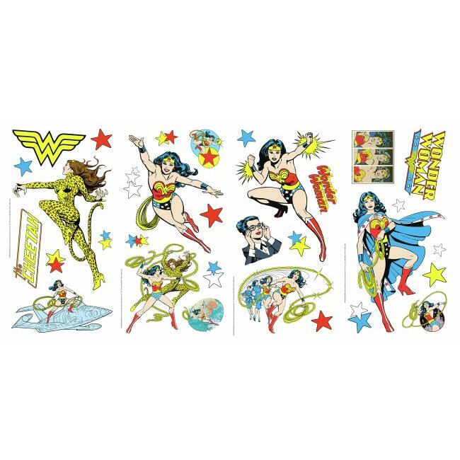 Wonder Woman Cartoon Peel and Stick Wall Decals Wall Decals RoomMates   