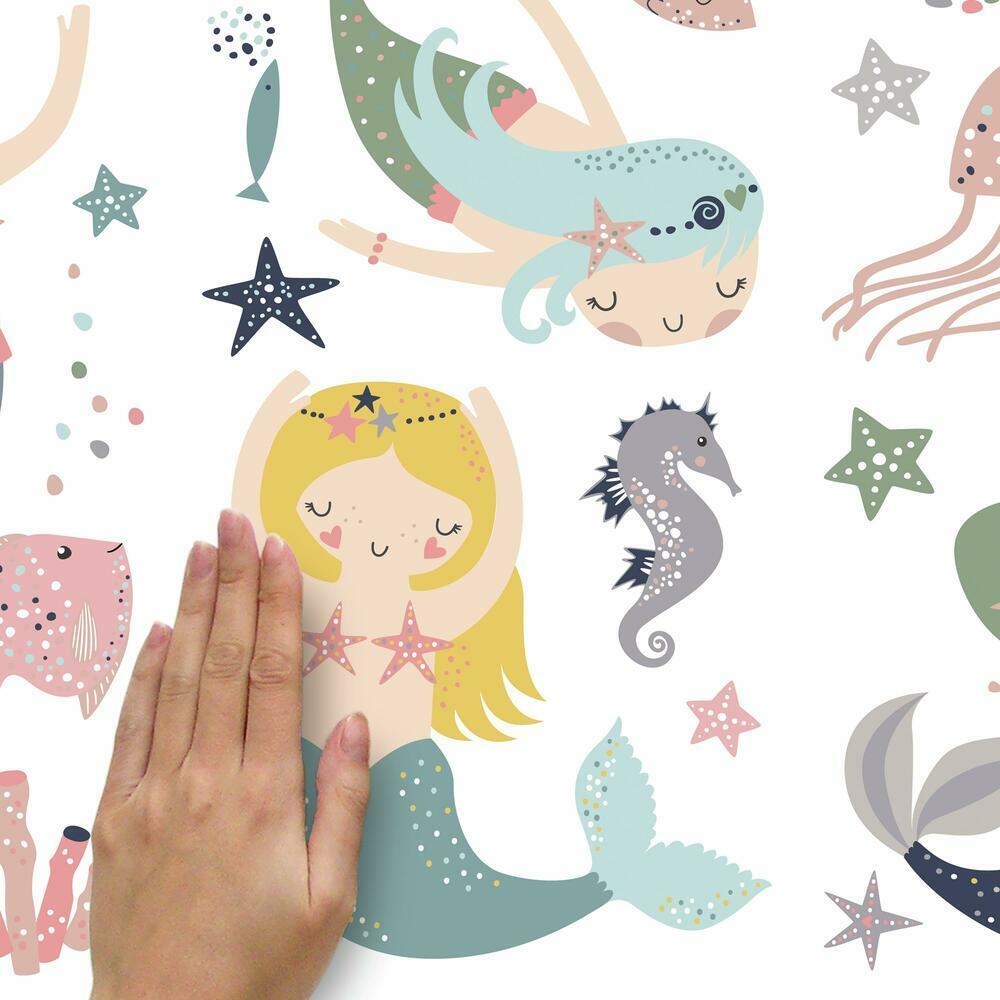 Sweet Pastel Mermaids Wall Decals Wall Decals RoomMates   