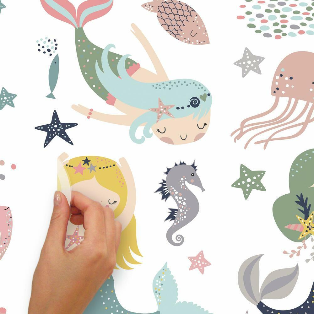 Sweet Pastel Mermaids Wall Decals Wall Decals RoomMates   