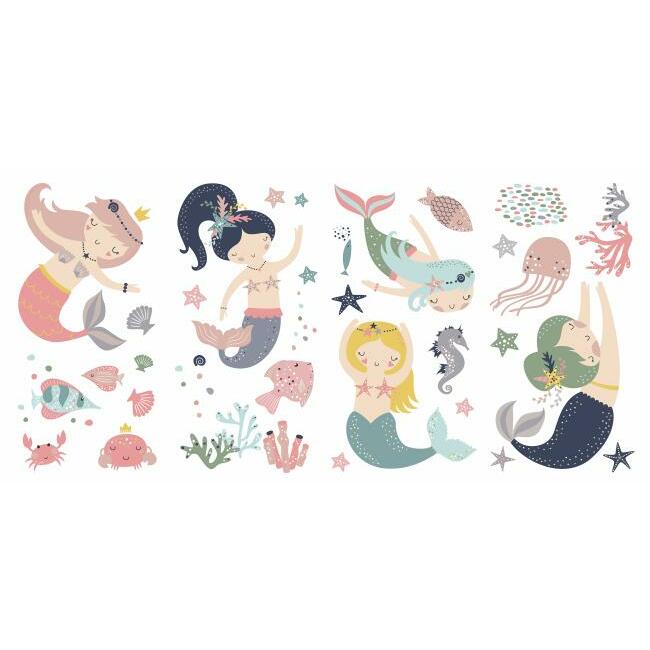 Sweet Pastel Mermaids Wall Decals Wall Decals RoomMates   