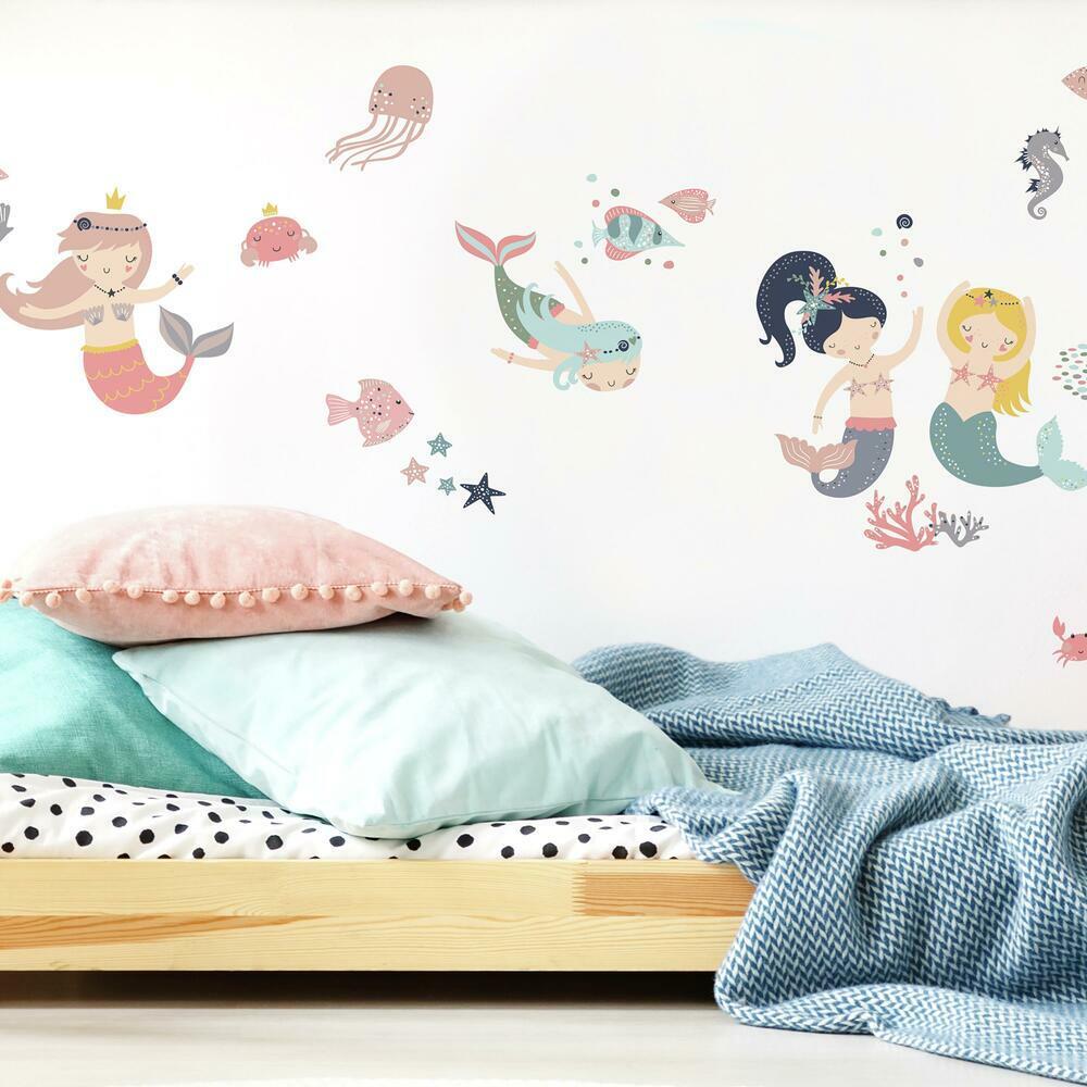 Sweet Pastel Mermaids Wall Decals Wall Decals RoomMates   