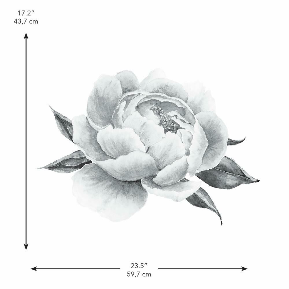 Black Peonies Peel and Stick Giant Wall Decals Wall Decals RoomMates   