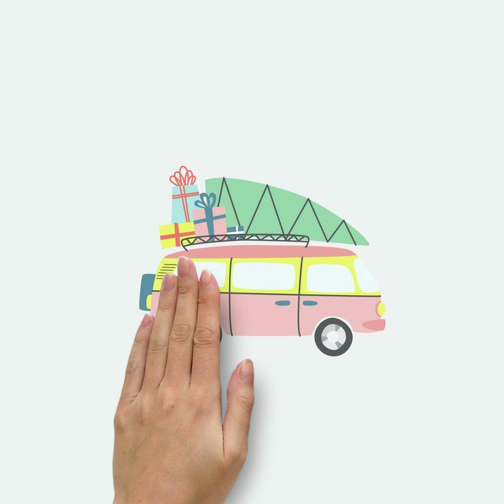 Retro Christmas Cars Peel and Stick Wall Decals Wall Decals RoomMates   