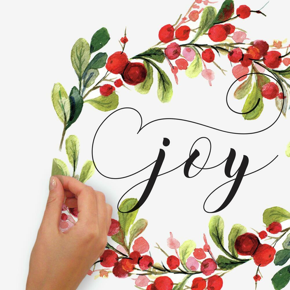 Merry Christmas Wreath Peel and Stick Wall Decals Wall Decals RoomMates   