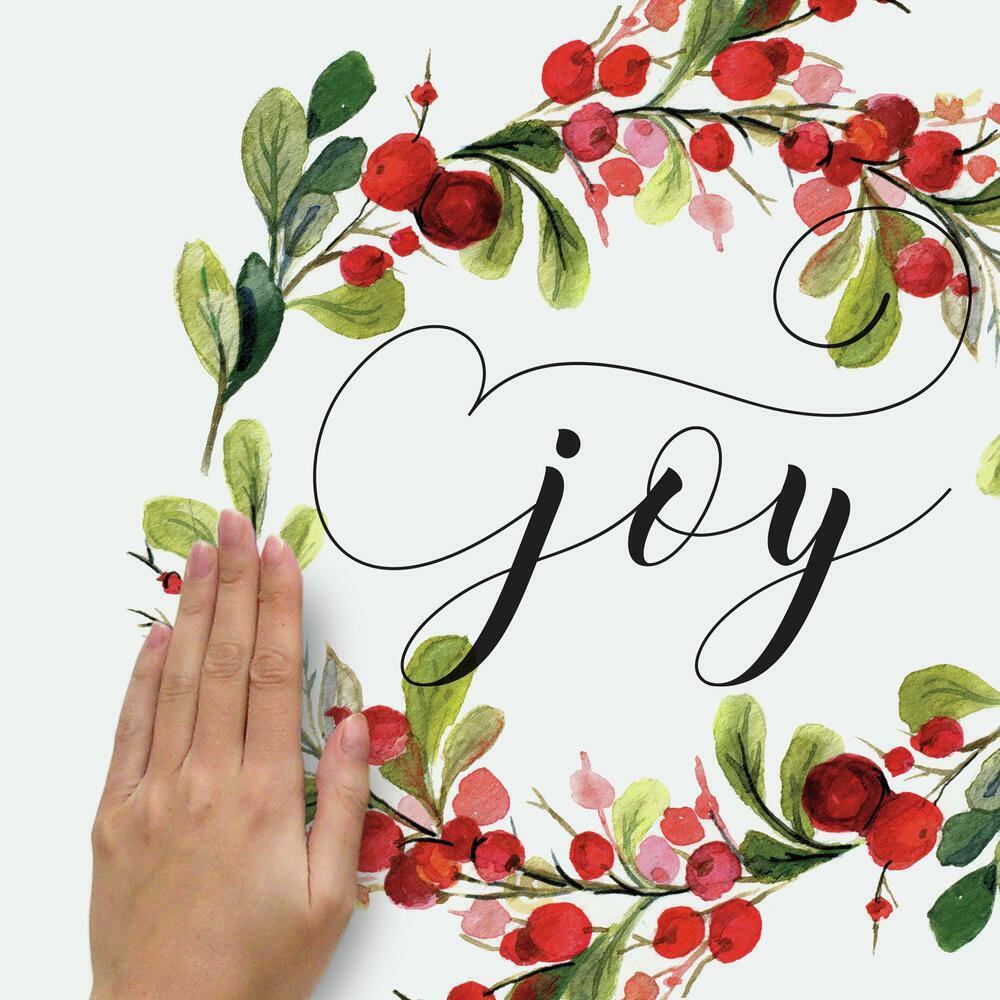 Merry Christmas Wreath Peel and Stick Wall Decals Wall Decals RoomMates   