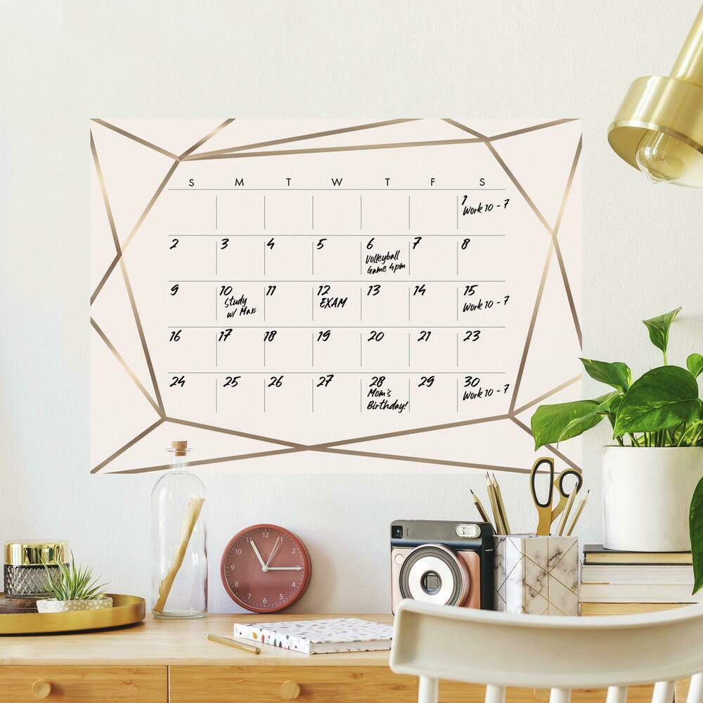 Blush Beauty Dry Erase Calendar Peel and Stick Giant Wall Decal Wall Decals RoomMates   