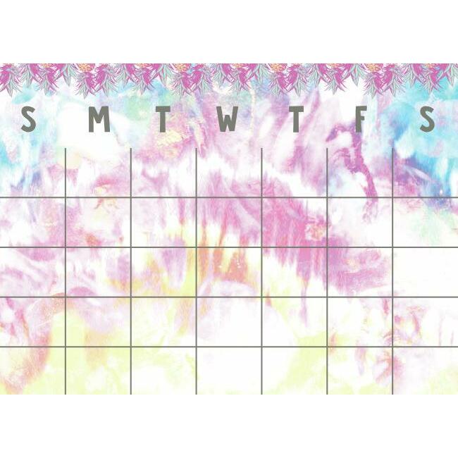 Tie Dye Dry Erase Calendar Peel and Stick Giant Wall Decal Wall Decals RoomMates   