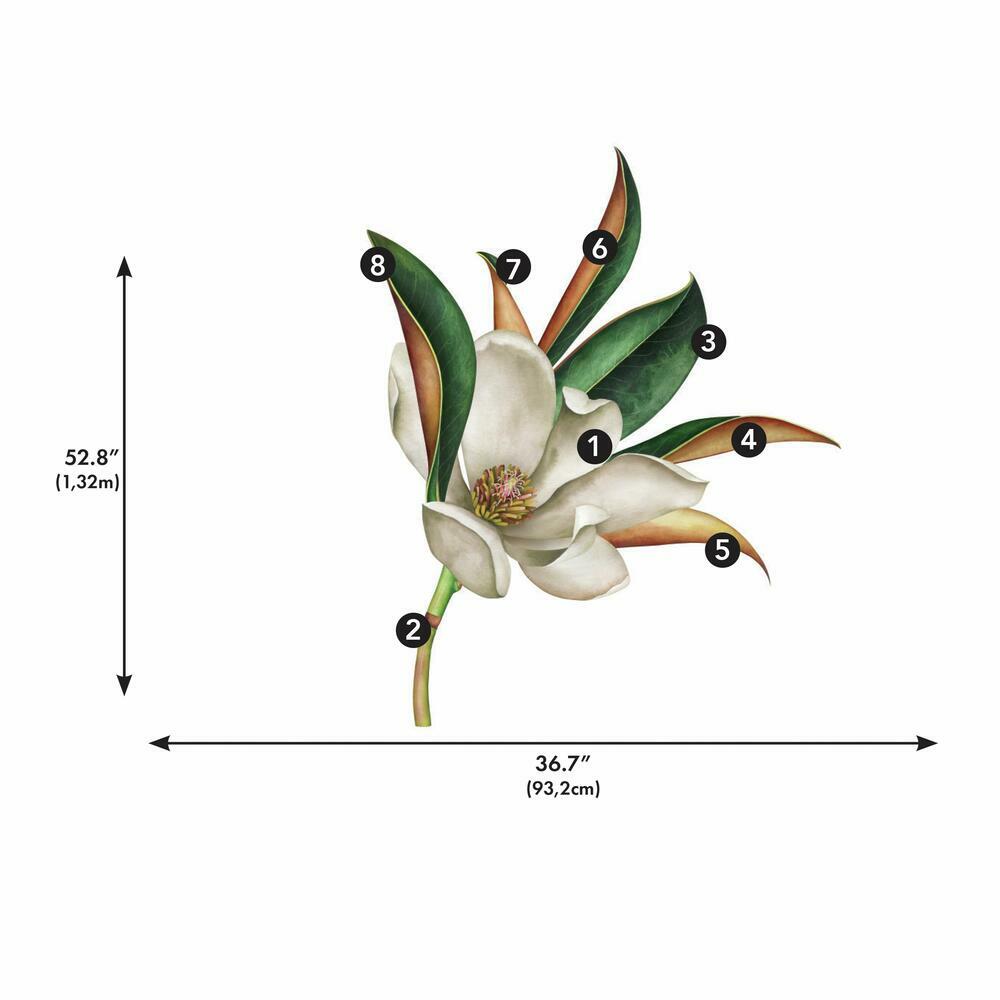 Vintage Magnolia Peel and Stick Giant Wall Decals Wall Decals RoomMates   