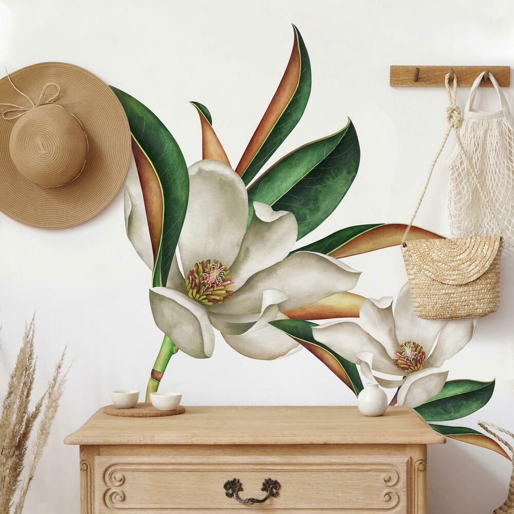 Vintage Magnolia Peel and Stick Giant Wall Decals Wall Decals RoomMates   