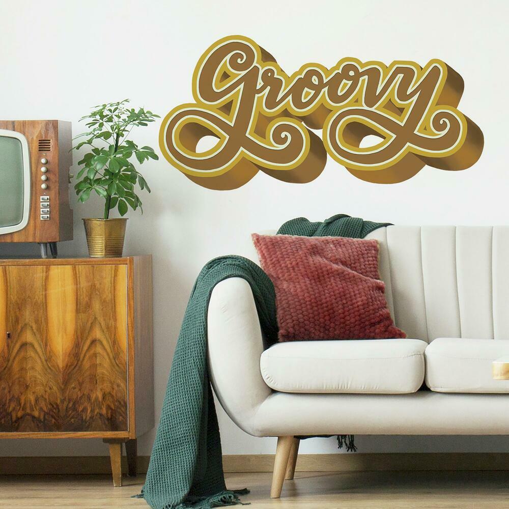 Groovy Retro Peel and Stick Giant Wall decals Wall Decals RoomMates   