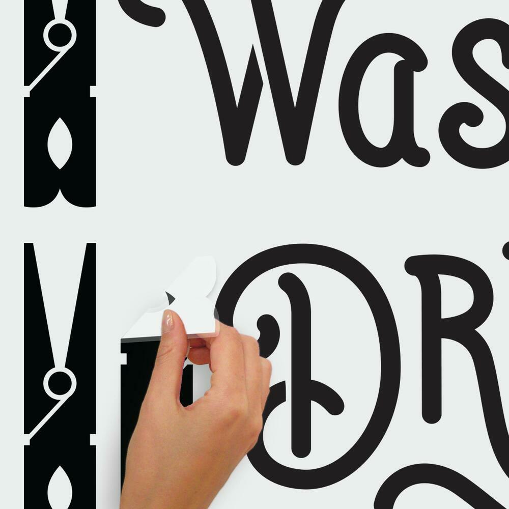 Wash Dry Fold Repeat Peel and Stick Wall Decals Wall Decals RoomMates   