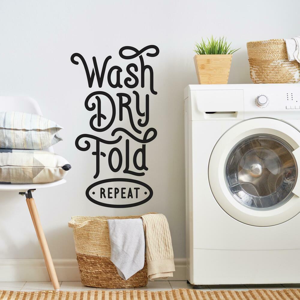 Wash Dry Fold Repeat Peel and Stick Wall Decals Wall Decals RoomMates   