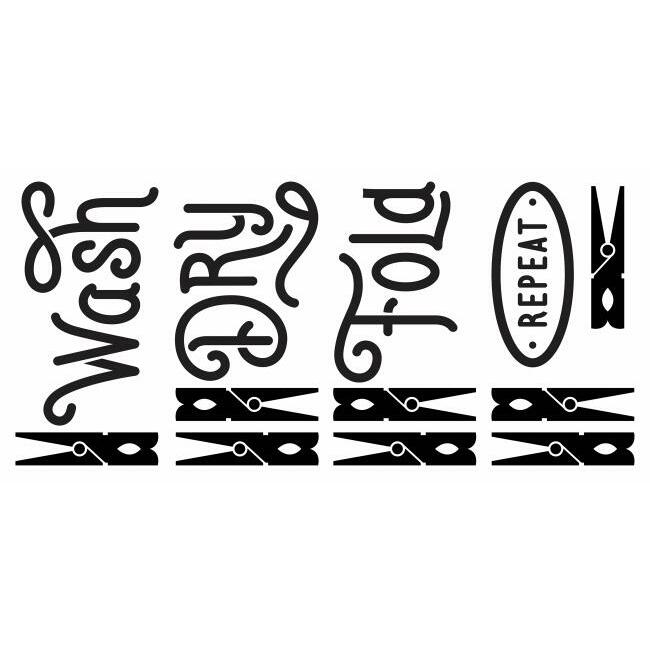 Wash Dry Fold Repeat Peel and Stick Wall Decals Wall Decals RoomMates   