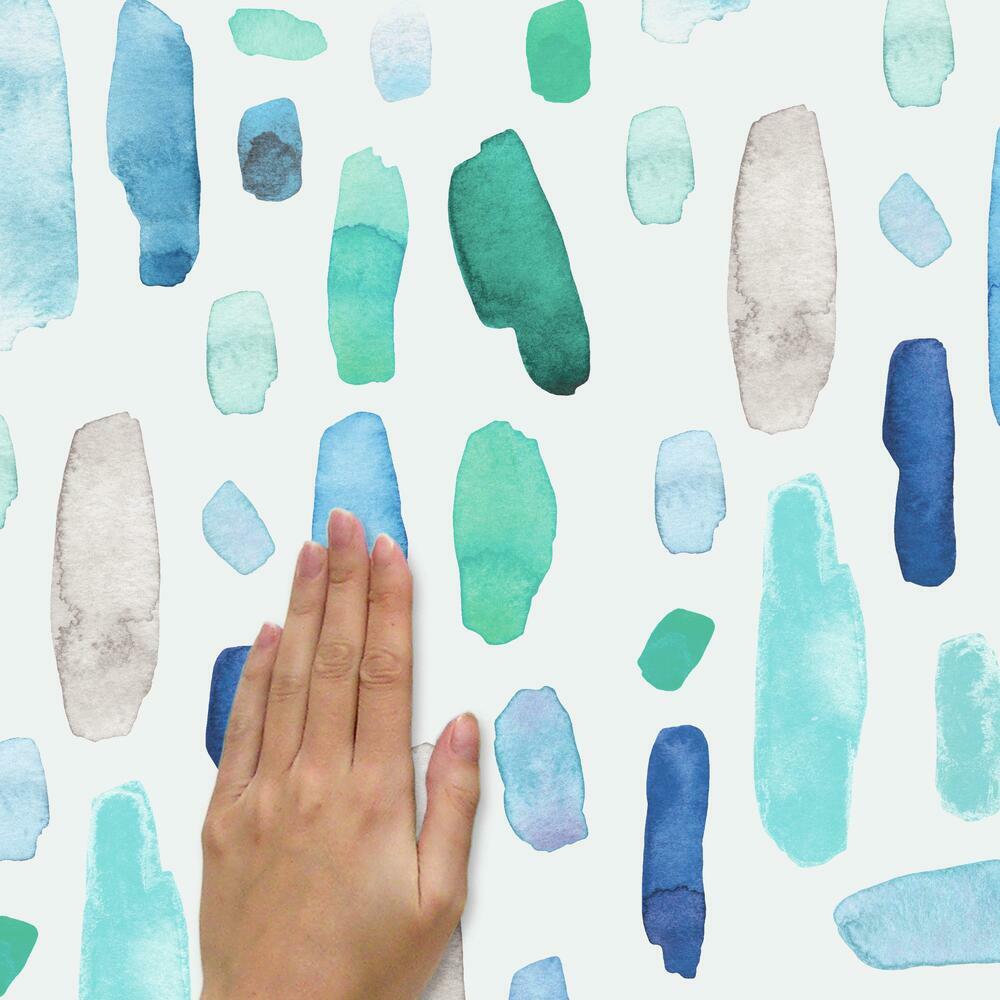 Cool Watercolor Swatch Peel and Stick Wall Decals Wall Decals RoomMates   