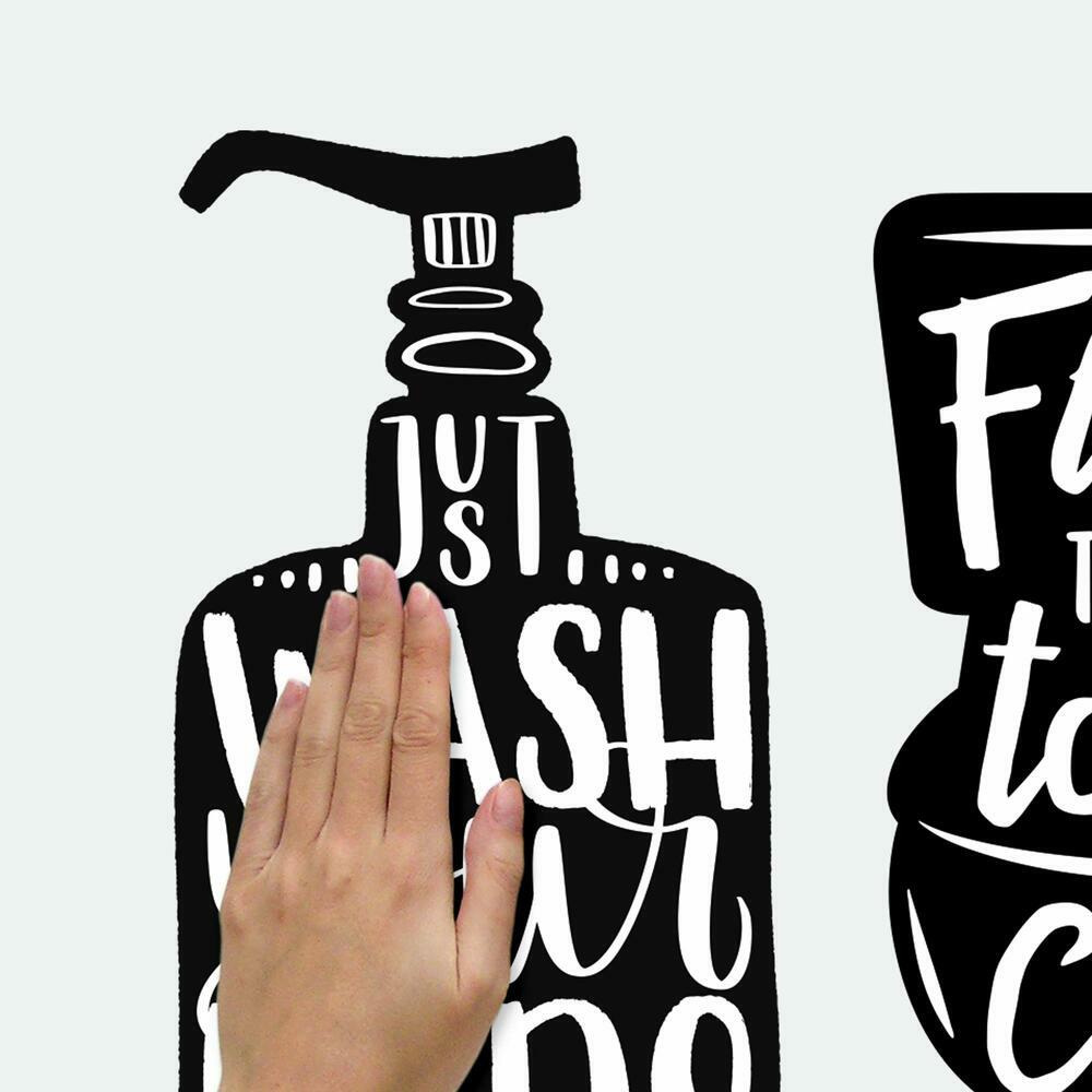 Wash Your Hands Soap Quotes Peel and Stick Wall Decals Wall Decals RoomMates   