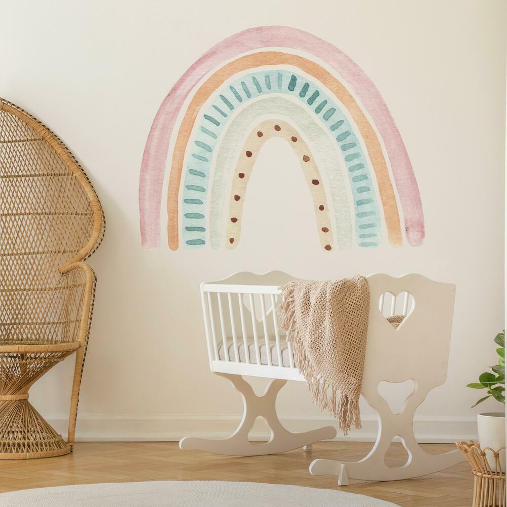 Watercolor Rainbow Peel and Stick Giant Wall Decal Wall Decals RoomMates   
