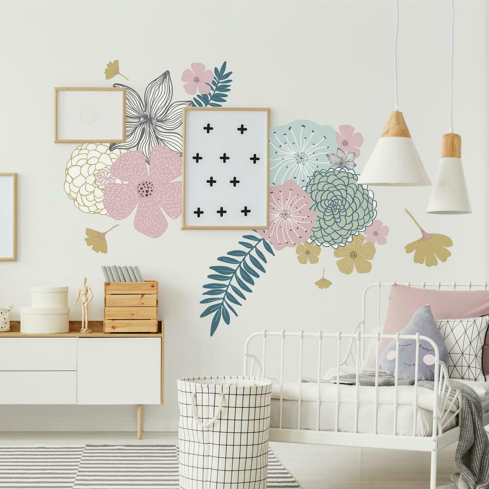 Perennial Blooms Peel and Stick Giant Wall Decals Wall Decals RoomMates   