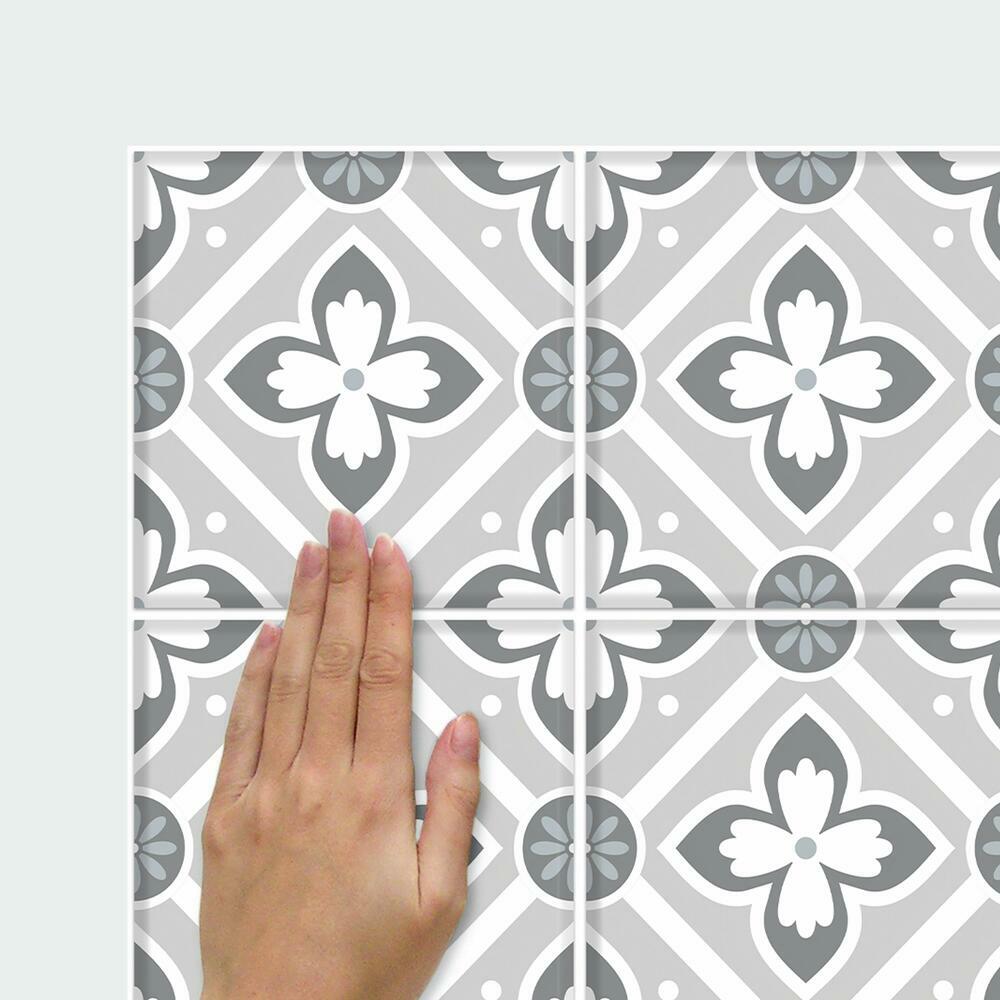 Galway Gray Tile Backsplash Peel and Stick Giant Wall Decals Wall Decals RoomMates   