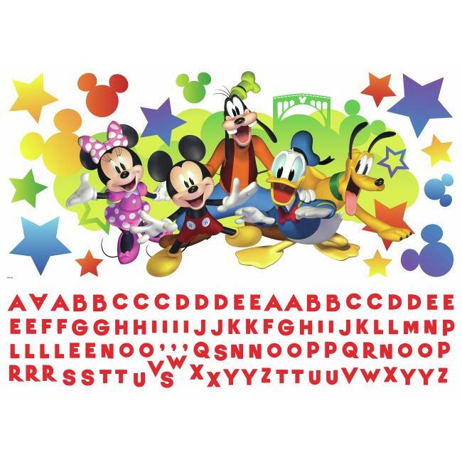 Mickey & Friends Peel and Stick Giant Wall Decals with Alphabet for Personalization Wall Decals RoomMates   
