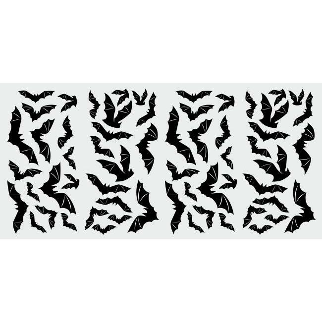 Halloween Black Bats Peel and Stick Wall Decals Wall Decals RoomMates   