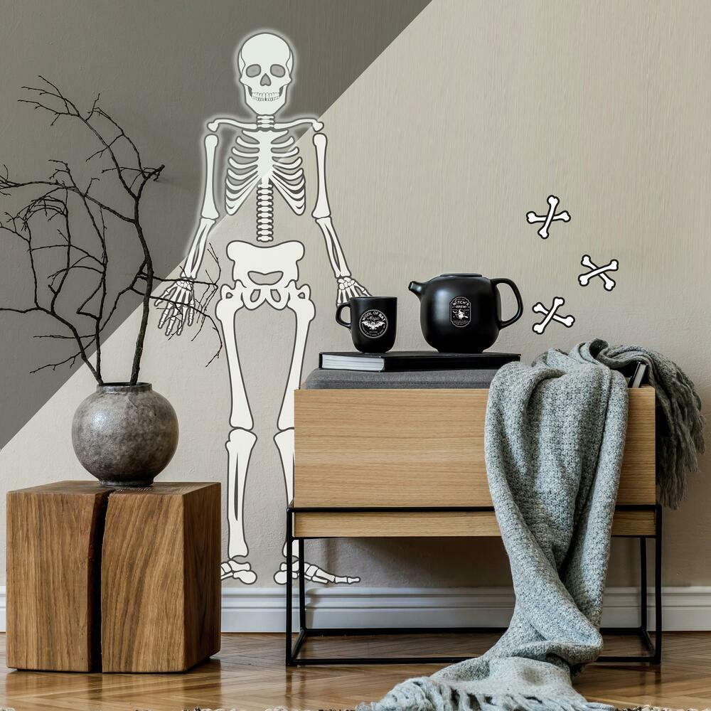 Skeleton Glow in the Dark Peel and Stick Giant Wall Decals Wall Decals RoomMates   