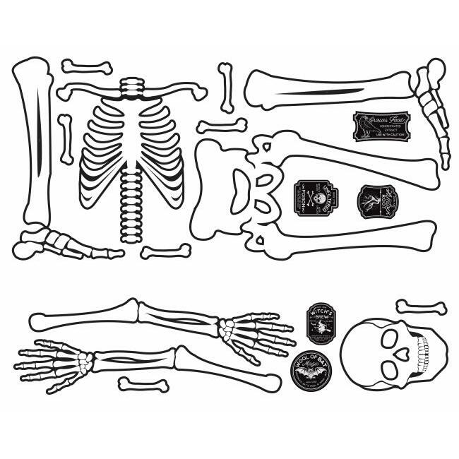Skeleton Glow in the Dark Peel and Stick Giant Wall Decals Wall Decals RoomMates   