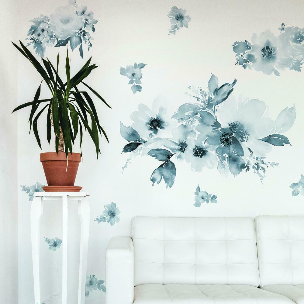 Watercolor Floral Peel and Stick Giant Wall Decals Wall Decals RoomMates   