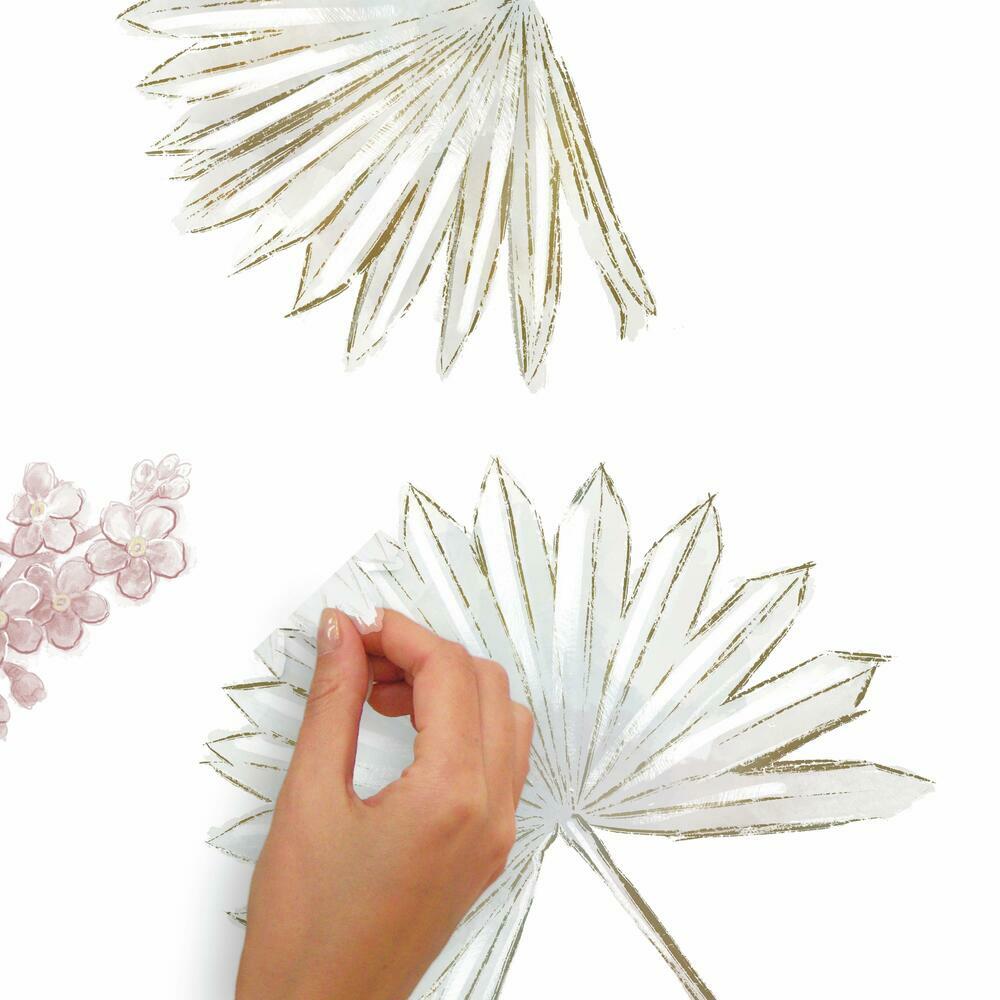 Desert Sun Palm Leaf and Floral Peel and Stick Giant Wall Decals Wall Decals RoomMates   