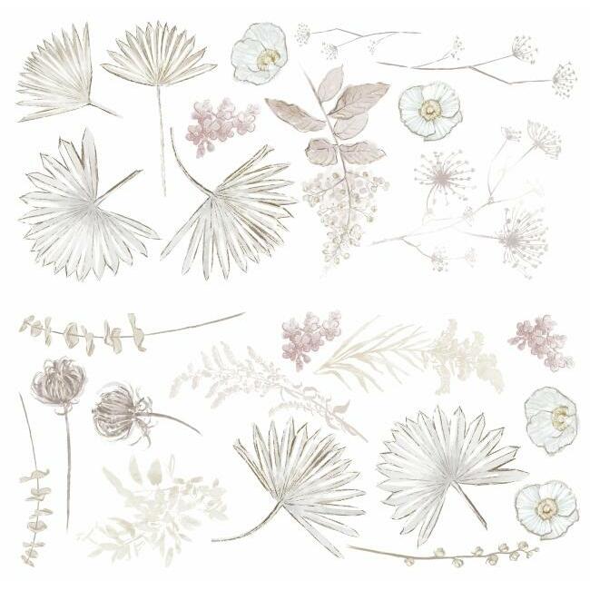 Desert Sun Palm Leaf and Floral Peel and Stick Giant Wall Decals Wall Decals RoomMates   