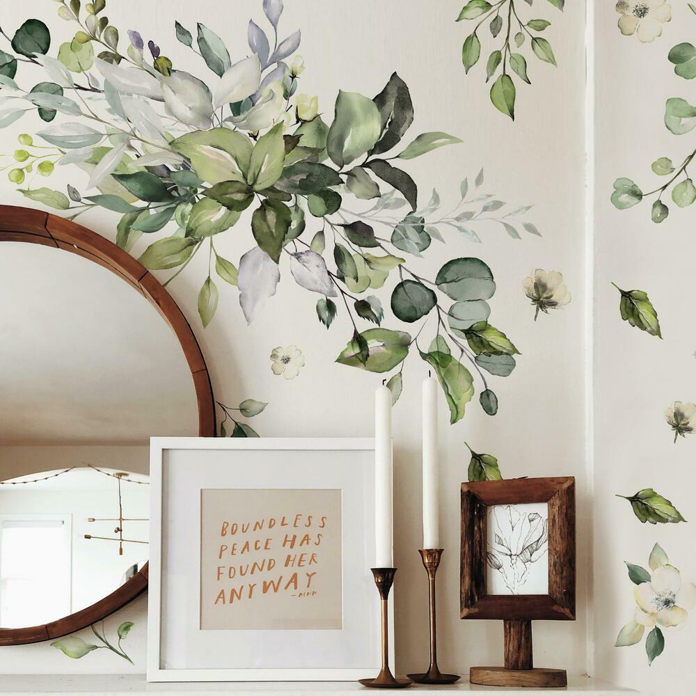 Watercolor Floral Arrangement Peel and Stick Giant Wall Decals Wall Decals RoomMates   