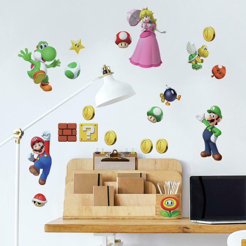 Super Mario Brothers Peel and Stick Wall Decals Wall Decals RoomMates   