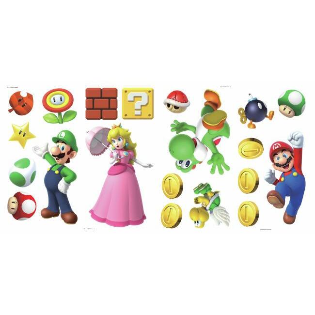 Super Mario Brothers Peel and Stick Wall Decals Wall Decals RoomMates   